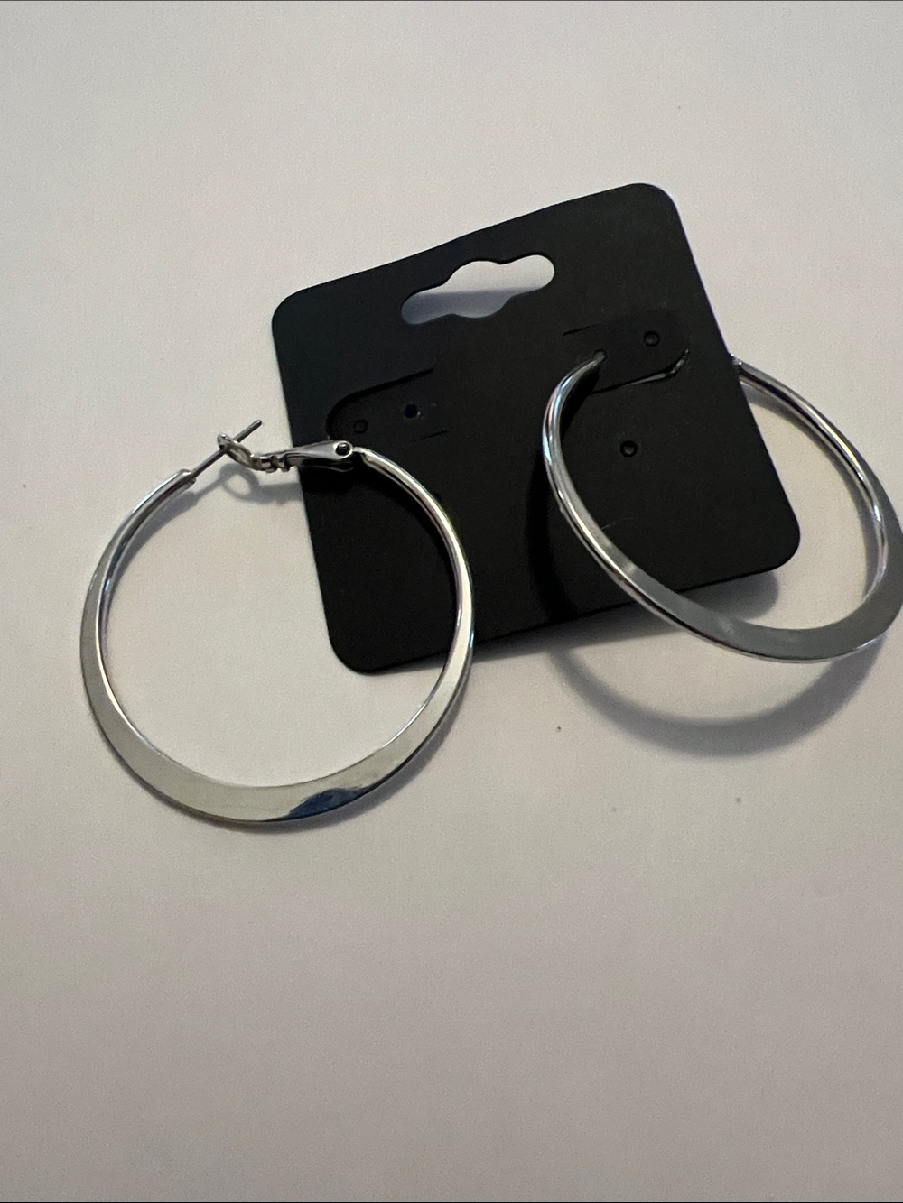 Vintage Lia Sophia Shiny Silver Hoop Earrings